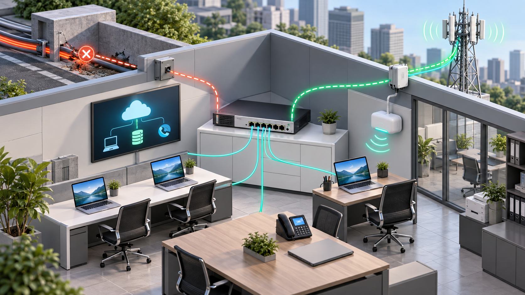 Giải pháp Internet dự phòng cho doanh nghiệp nhỏ: Dual-WAN và 4G/5G failover